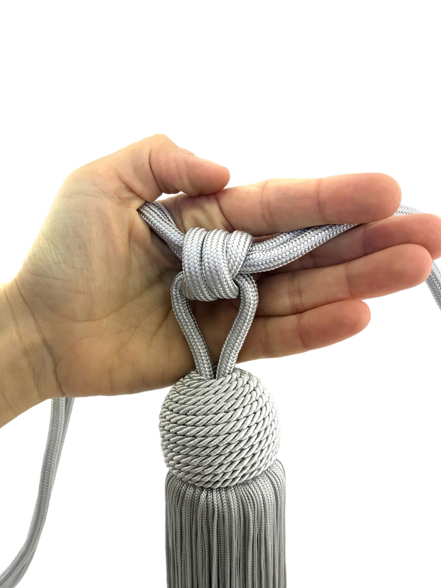 Curtain Tiebacks with Large Tassel 23cm - Grey | Made in Florence