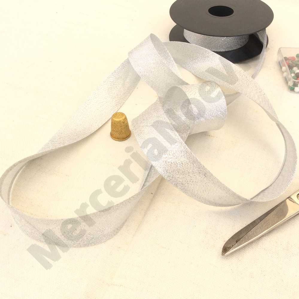 Bias lurex tape gold silver 2.5 cm