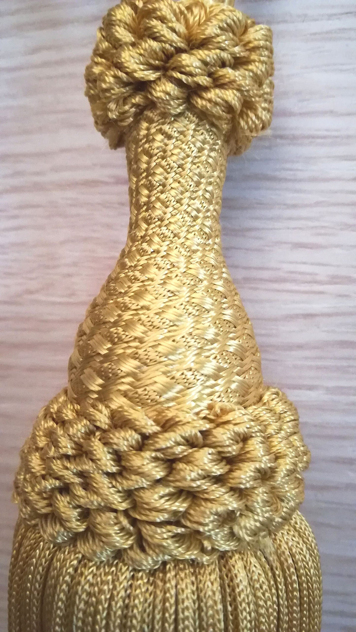 Curtain Tiebacks with Large Tassel 20cm - Gold | Made in Florence