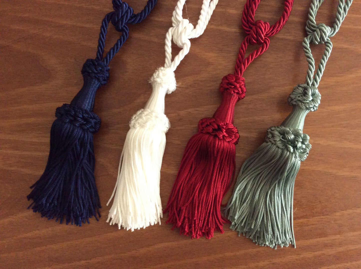 Curtain Tiebacks with 12cm Tassel - Blue, Red, White, Green | Made in Florence