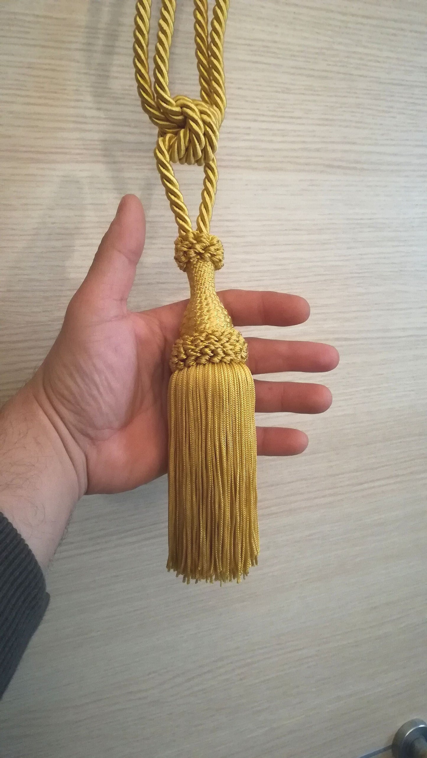 Curtain Tiebacks with Large Tassel 20cm - Gold | Made in Florence