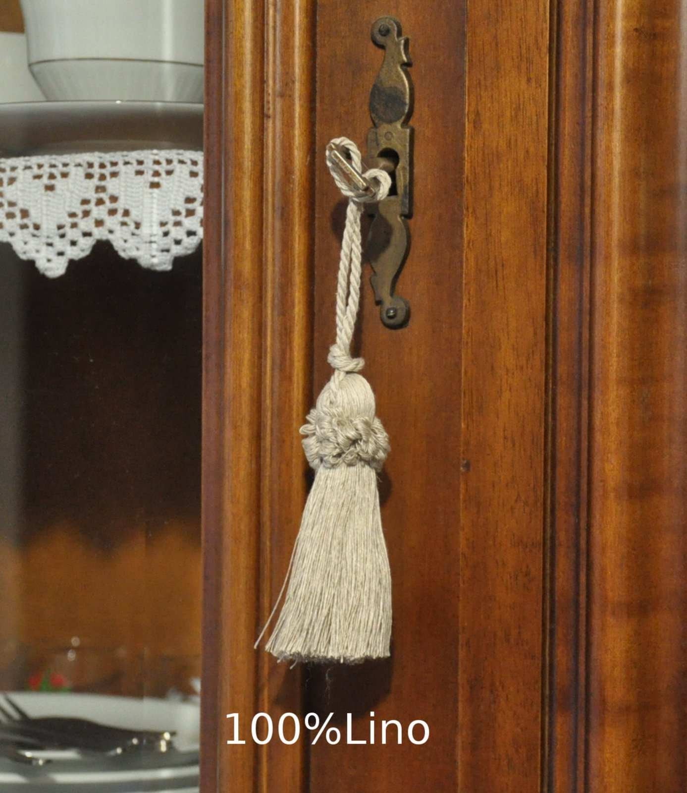 Natural Fibers Key Tassel Bow 8cm - Made in Florence