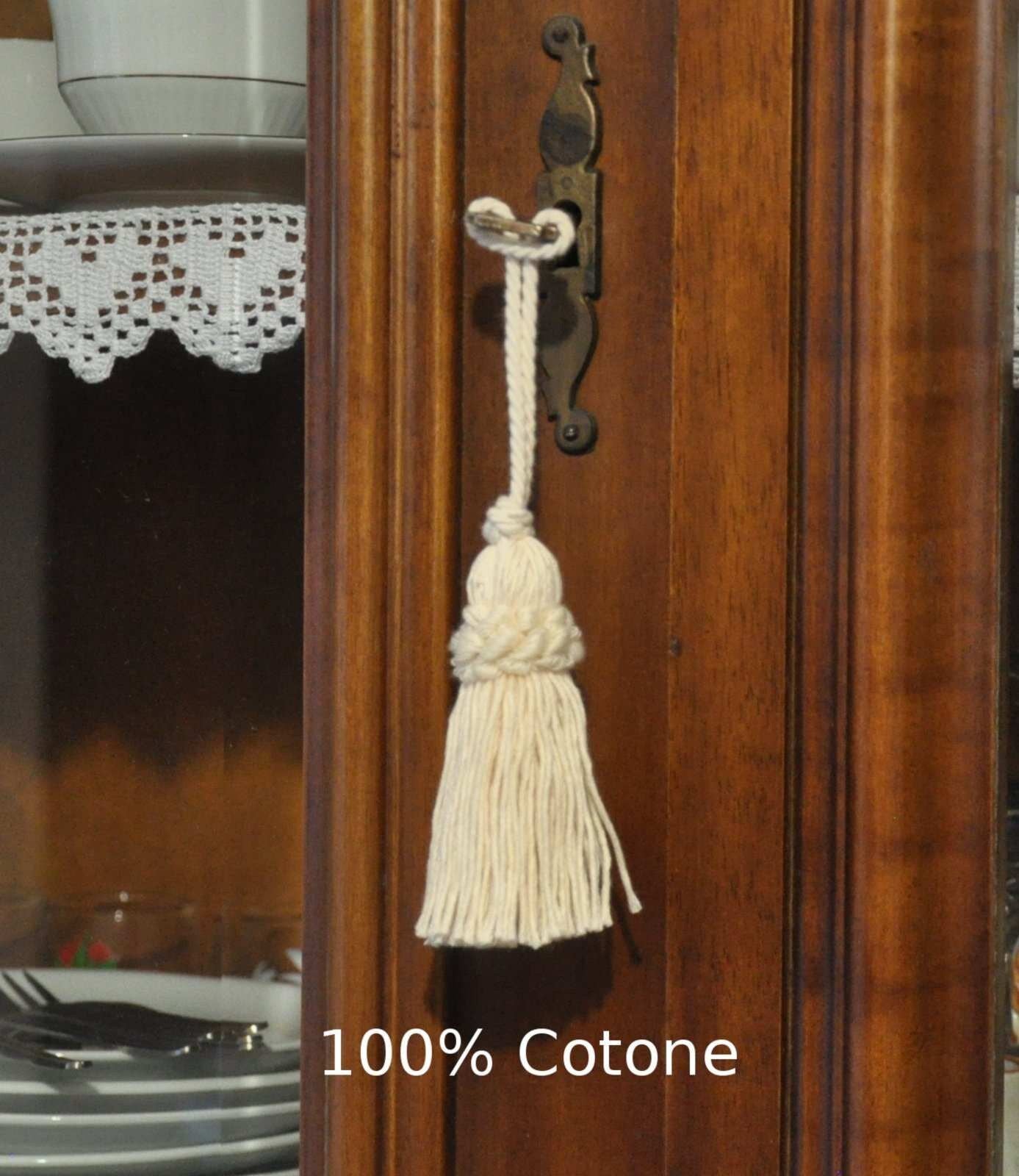 Natural Fibers Key Tassel Bow 8cm - Made in Florence