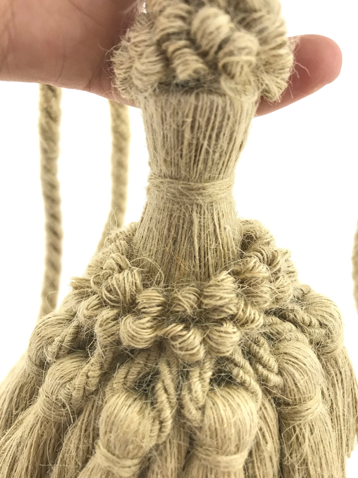 Superb large jute curtain tieback decoration for curtains drapery drape made in Italy
