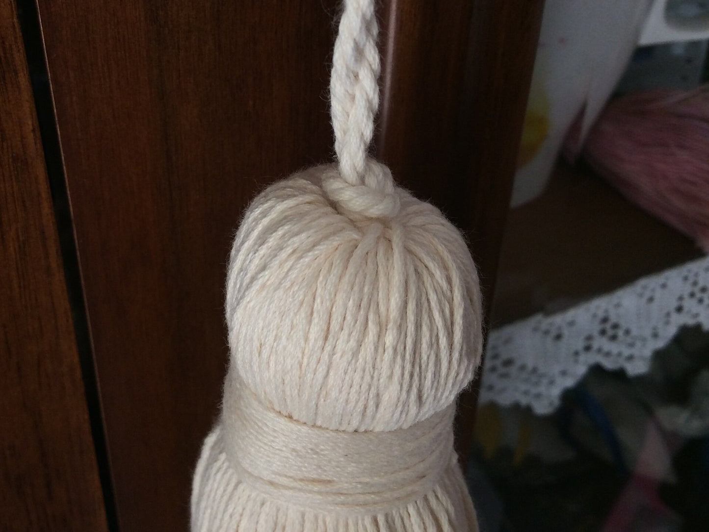 tassel, key tassel, natural linen and cotton Made in Florence home decor! new home gift.