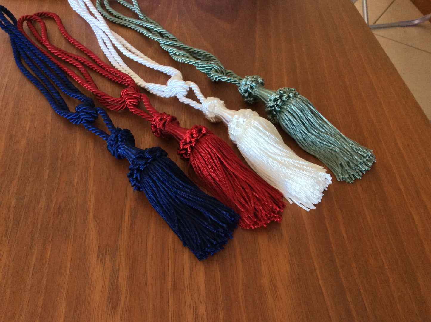 Curtain Tiebacks with 12cm Tassel - Blue, Red, White, Green | Made in Florence