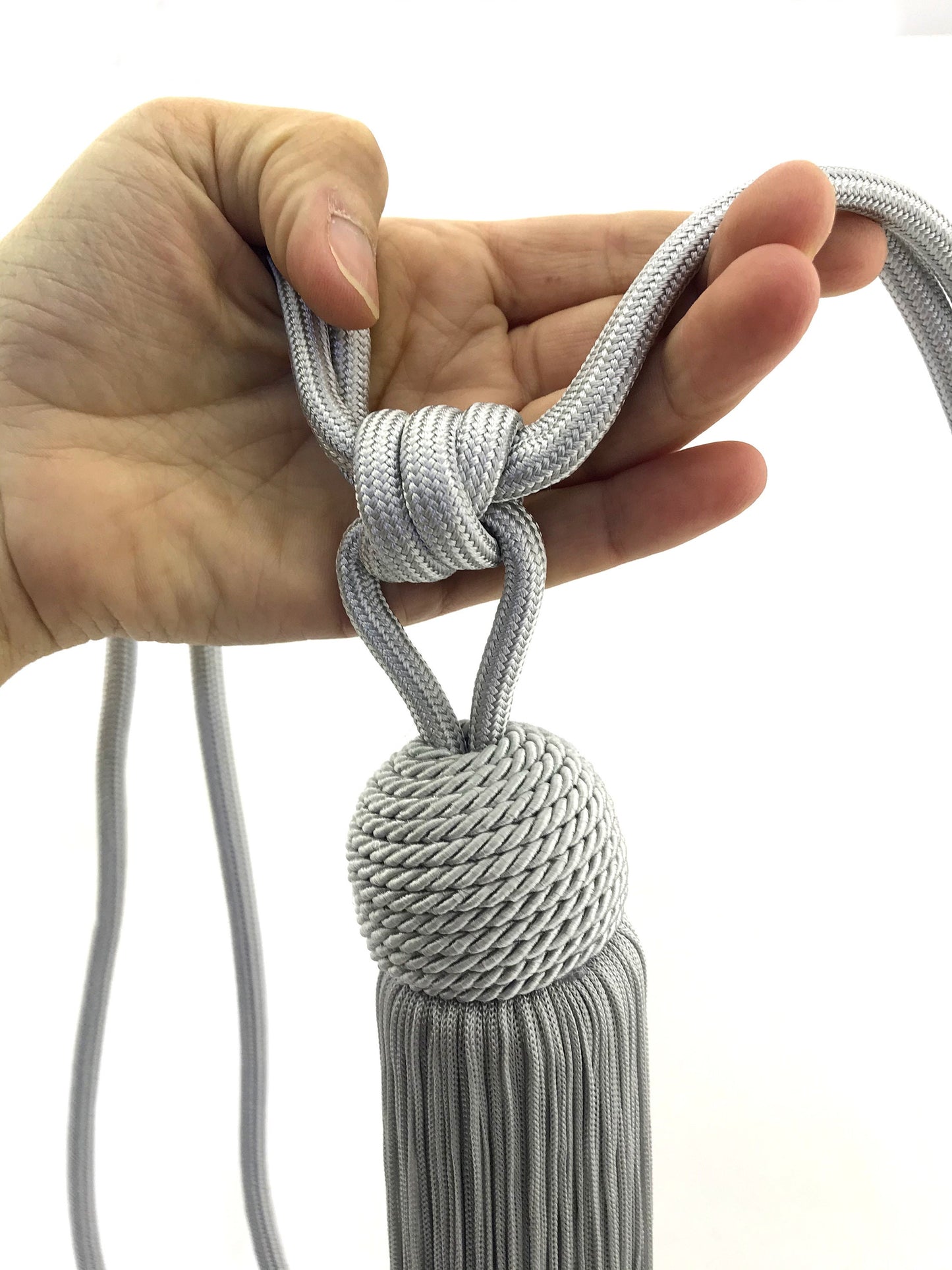 Curtain Tiebacks with Large Tassel 23cm - Grey | Made in Florence