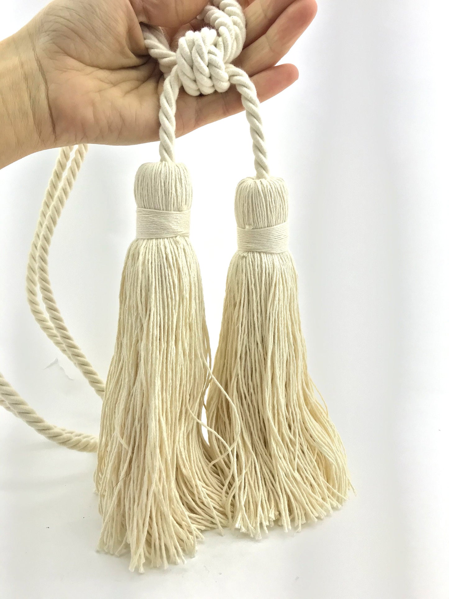 Superb large double cotton curtain tieback decoration for drapes drapery made in Italy