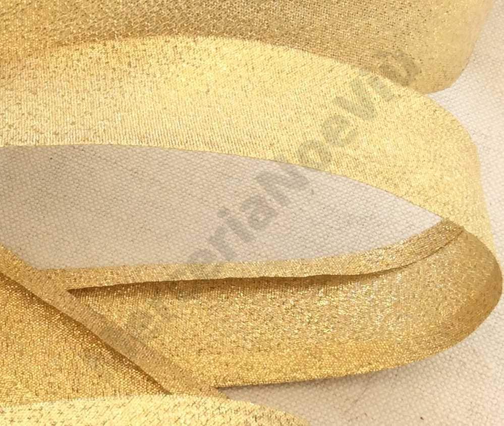 Bias lurex tape gold silver 2.5 cm