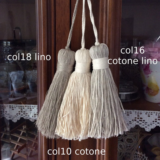 tassel, key tassel, natural linen and cotton Made in Florence home decor! new home gift.