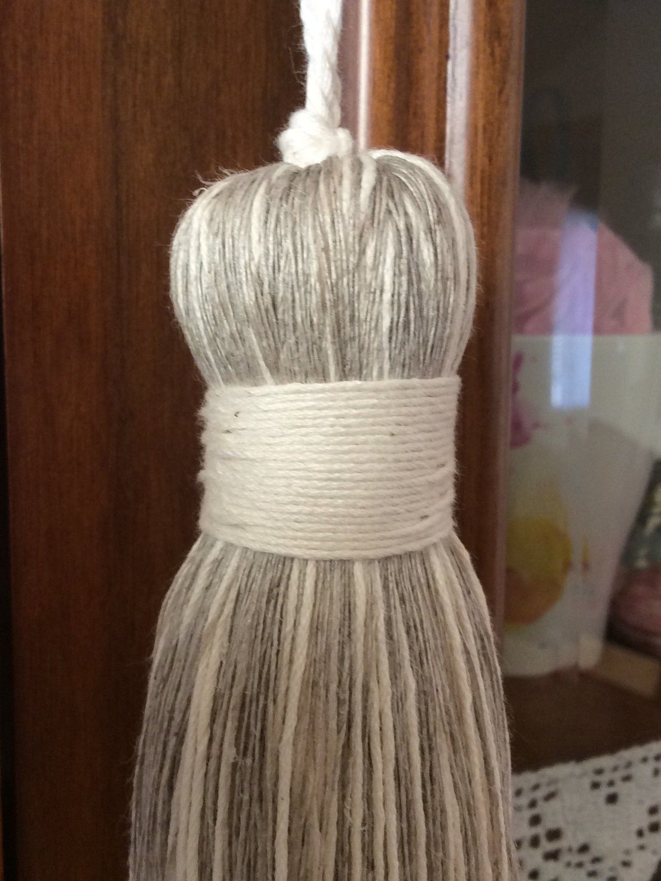 tassel, key tassel, natural linen and cotton Made in Florence home decor! new home gift.
