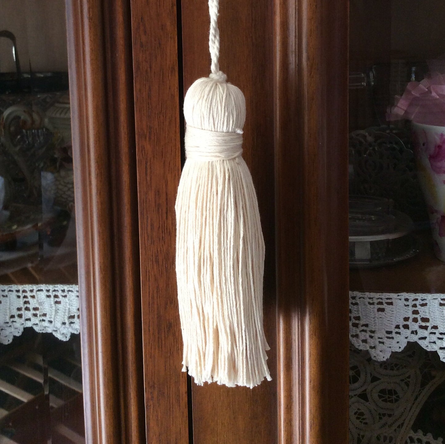 tassel, key tassel, natural linen and cotton Made in Florence home decor! new home gift.
