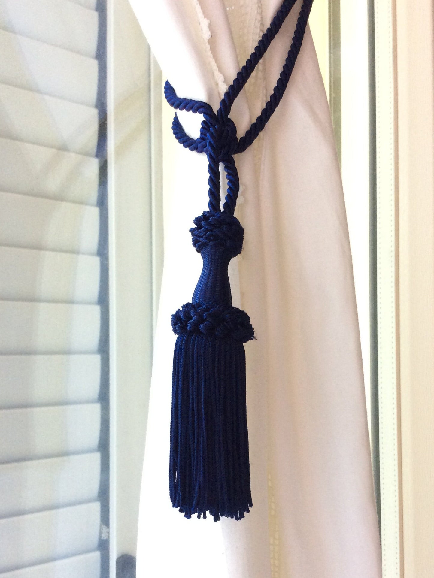Curtain Tiebacks with 12cm Tassel - Blue, Red, White, Green | Made in Florence