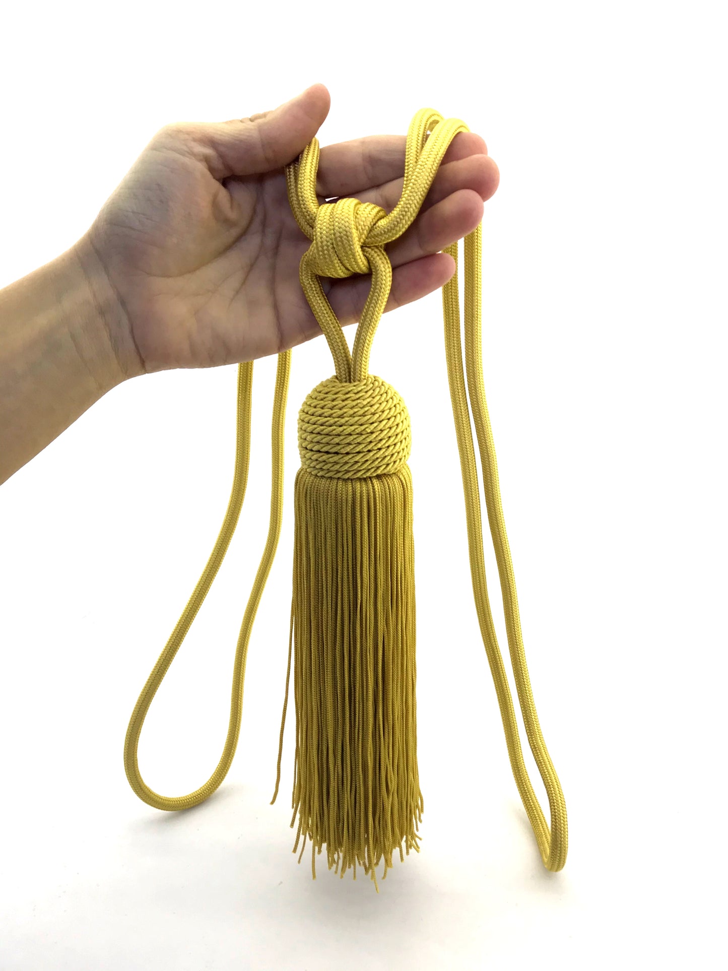 Large luxury grey embrasse decoration with big and long tassel for curtains drapery drape made in Italy
