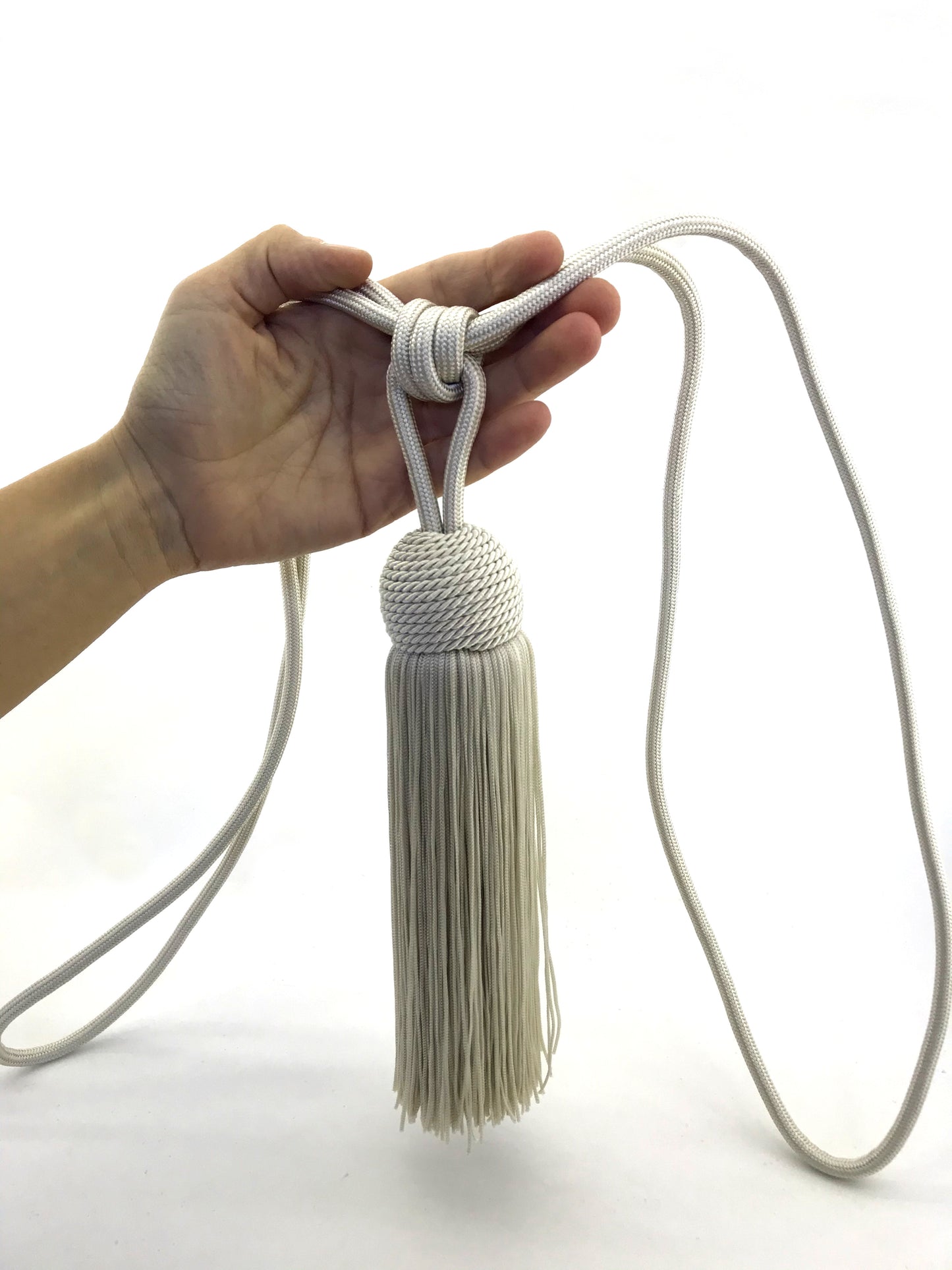 Large luxury grey embrasse decoration with big and long tassel for curtains drapery drape made in Italy