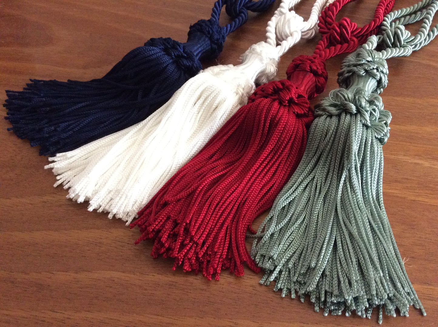 Curtain Tiebacks with 12cm Tassel - Blue, Red, White, Green | Made in Florence