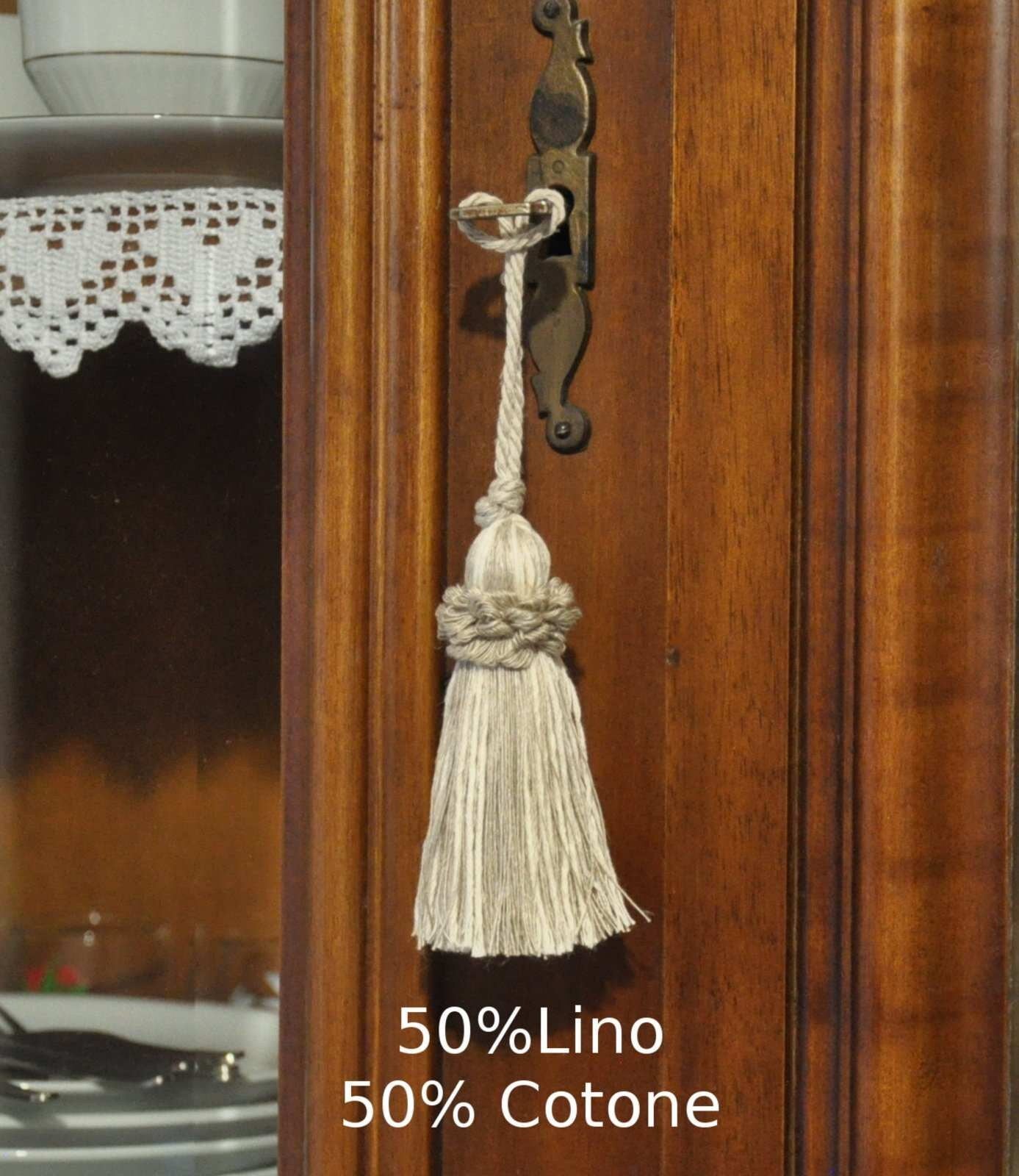 Natural Fibers Key Tassel Bow 8cm - Made in Florence