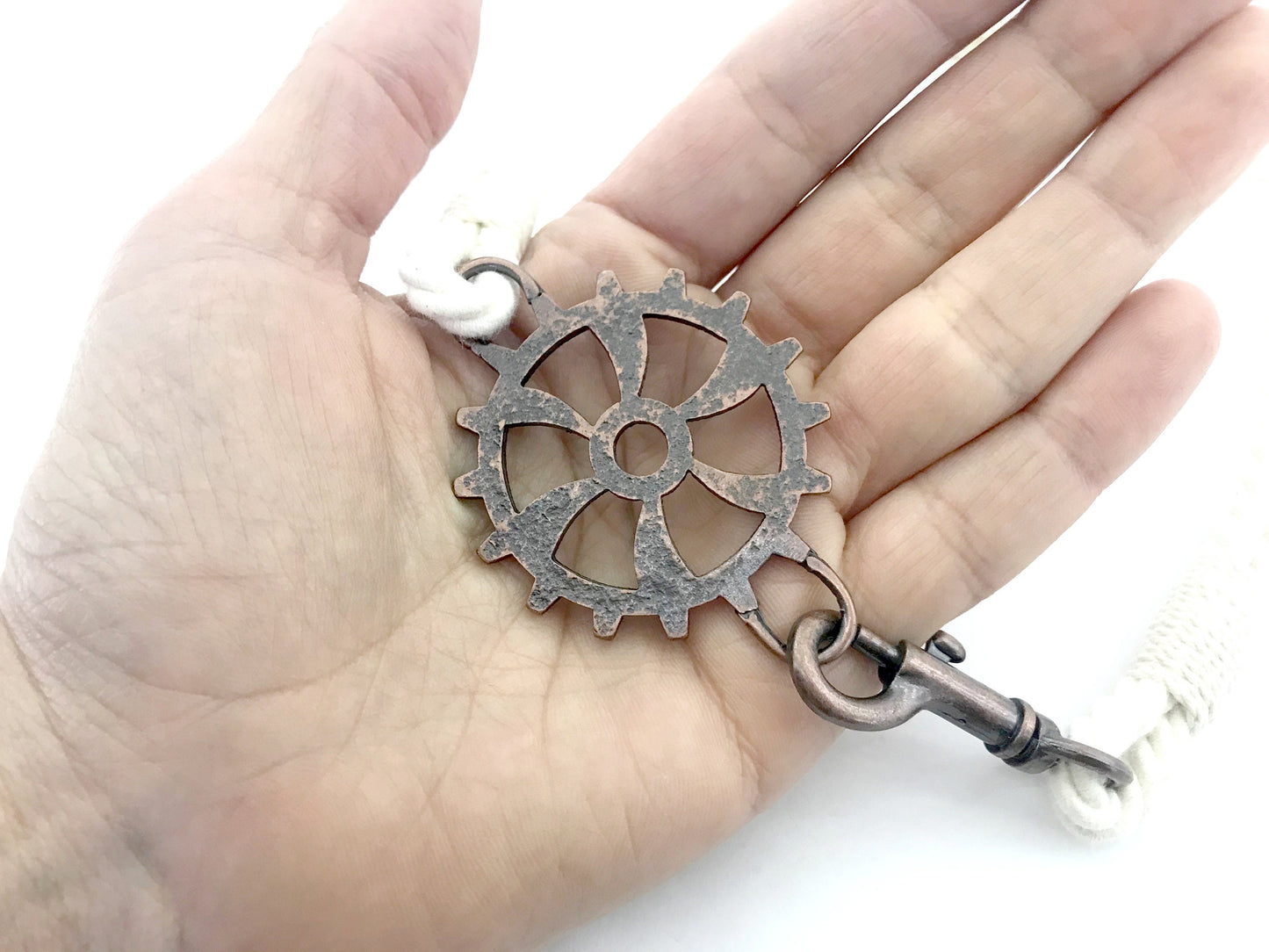 Curtain tieback for industrial style settings, in eco-friendly WHITE cotton. Ideal for lofts and open spaces. Made in Italy.