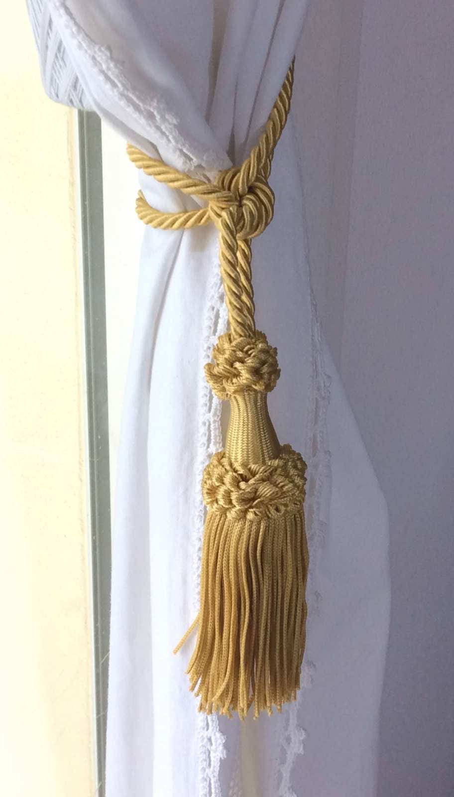 Curtain Tie Backs with 12cm Tassel - 4 Colors | Made in Florence