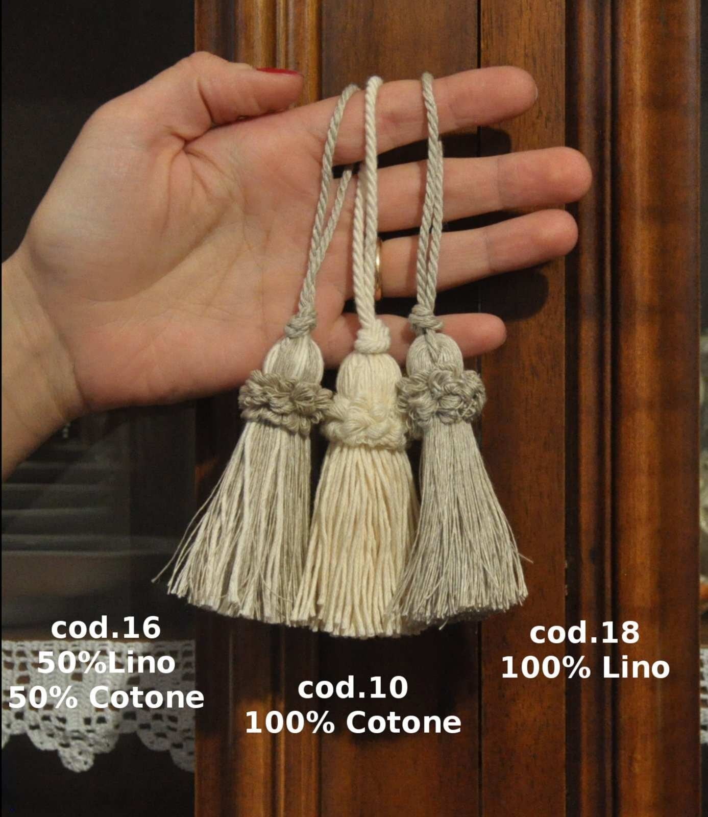 Natural Fibers Key Tassel Bow 8cm - Made in Florence