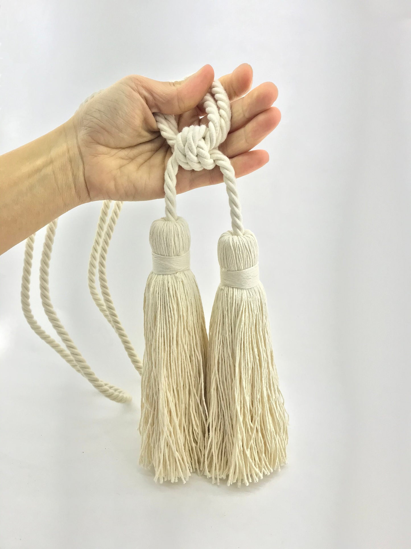 Superb large double cotton curtain tieback decoration for drapes drapery made in Italy