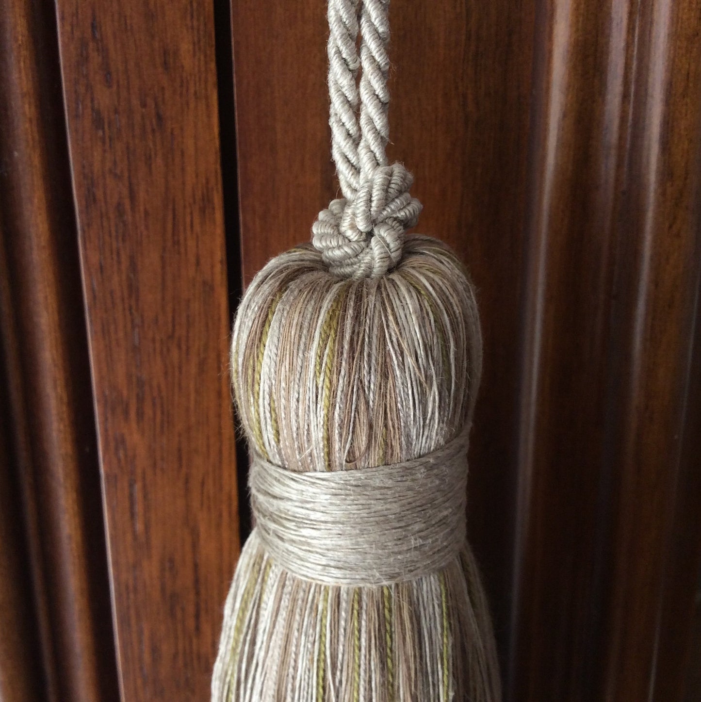 tassel, key bow, linen cotton viscose jute natural Made in Florence shabby chic