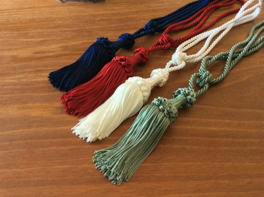 Curtain Tiebacks with 12cm Tassel - Blue, Red, White, Green | Made in Florence