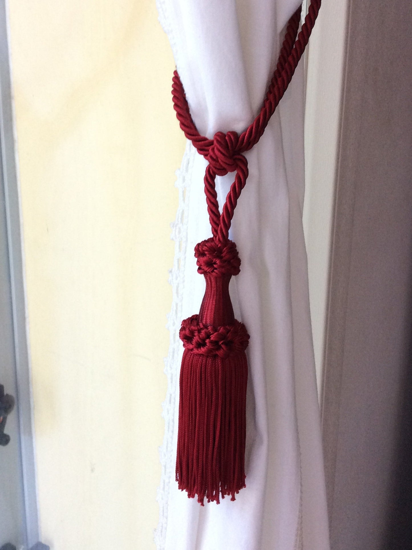 Curtain Tiebacks with 12cm Tassel - Blue, Red, White, Green | Made in Florence