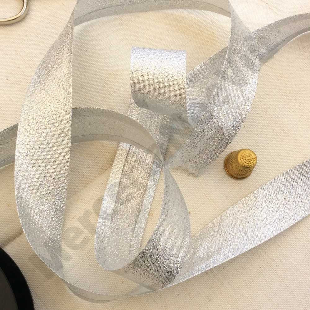 Bias lurex tape gold silver 2.5 cm