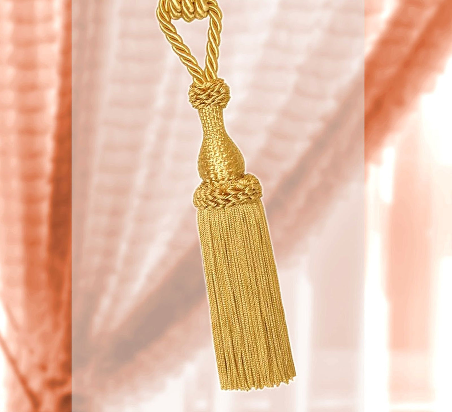 Curtain Tiebacks with Large Tassel 20cm - Gold | Made in Florence