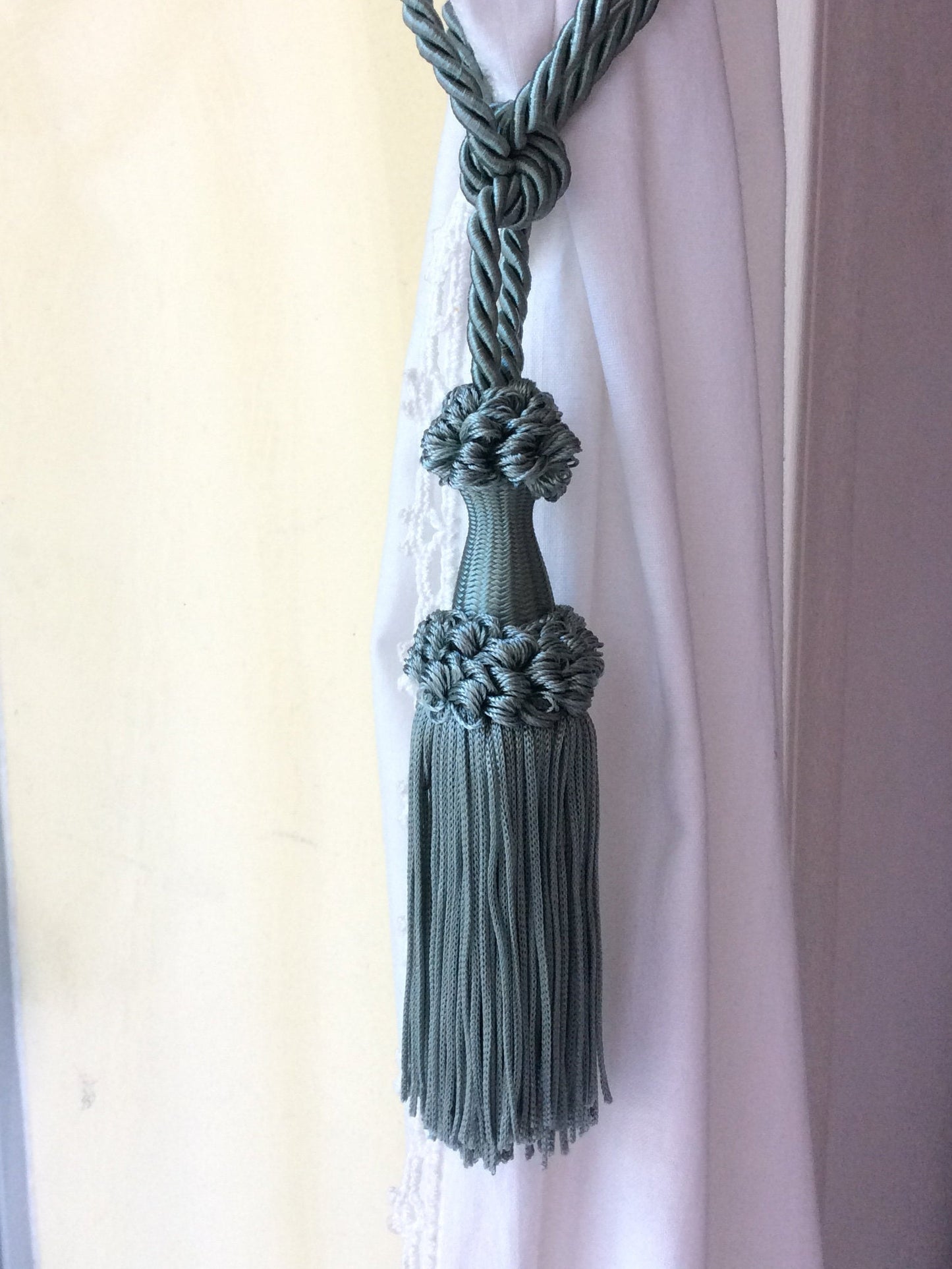 Curtain Tiebacks with 12cm Tassel - Blue, Red, White, Green | Made in Florence