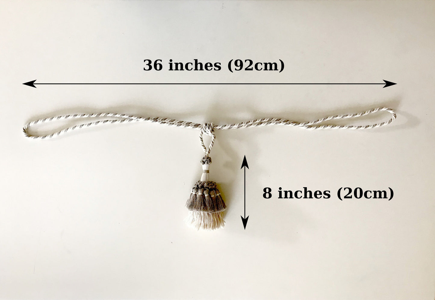 Superb large embrasse in natural linen and cotton, decoration for curtains drapes drapery made in Italy