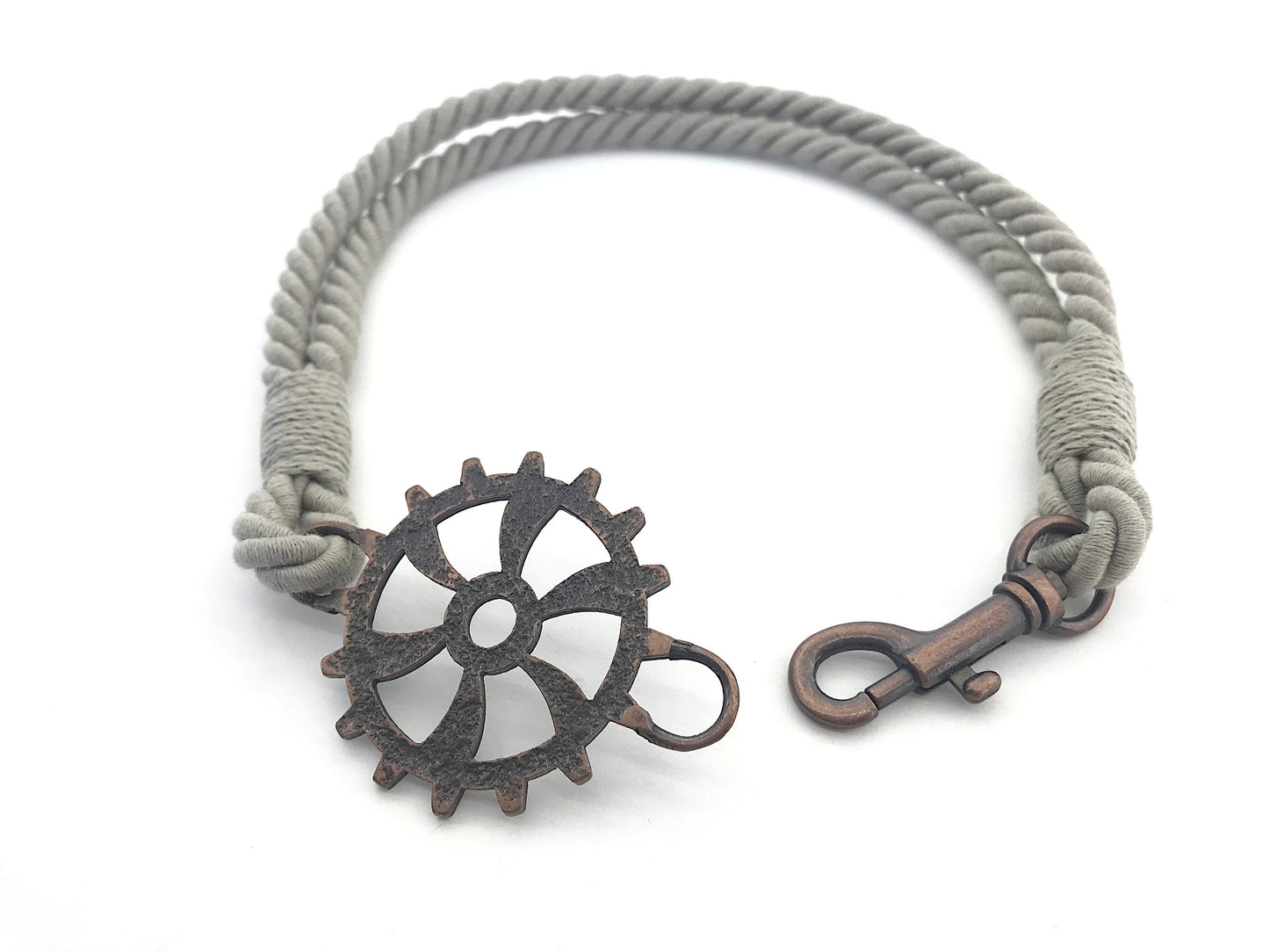 Curtain tieback for industrial-style furnishings, in eco-friendly GREY cotton. Furnishings for lofts and open-plan spaces. Made in Italy.
