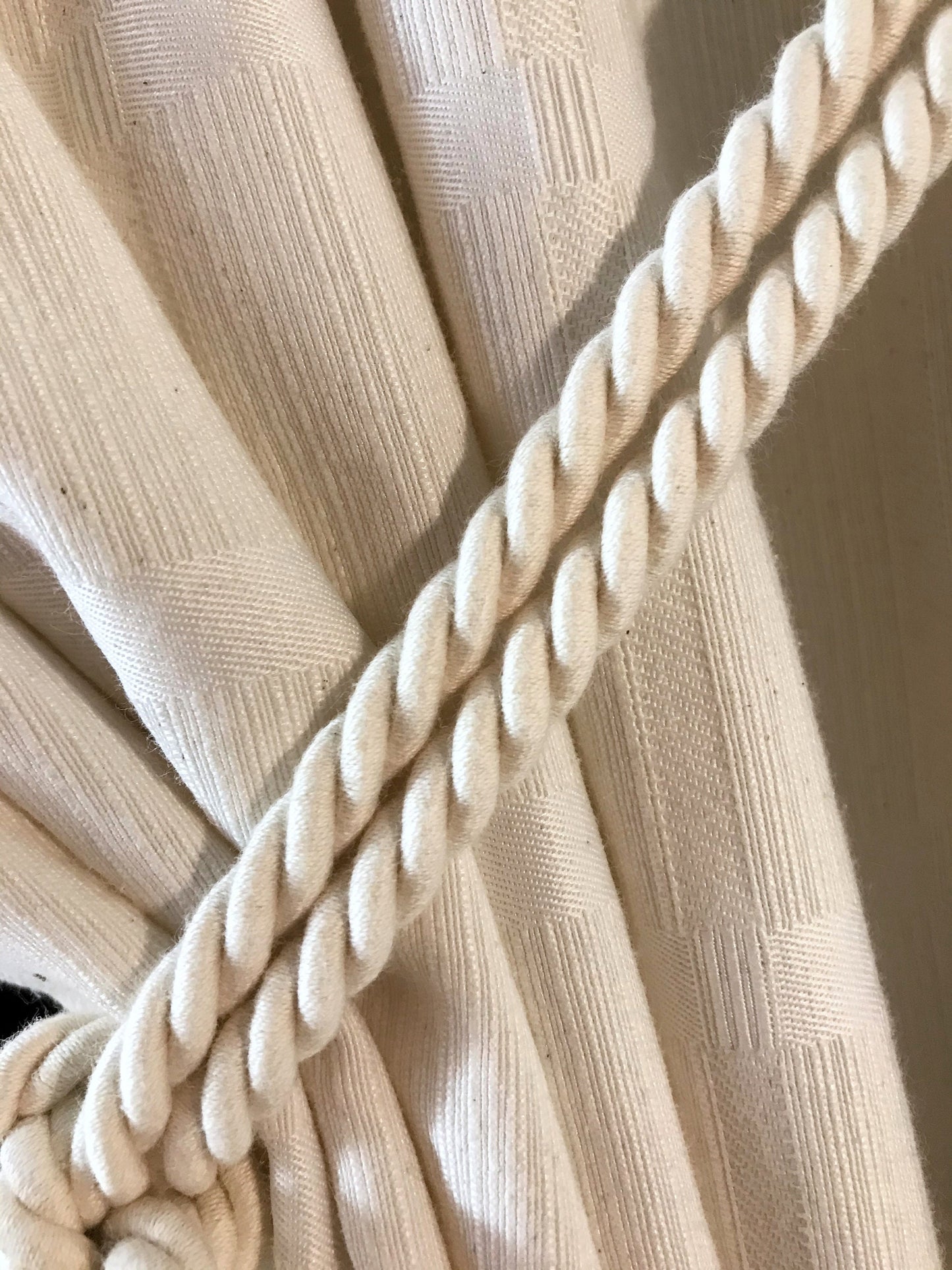 Superb large double cotton curtain tieback decoration for drapes drapery made in Italy