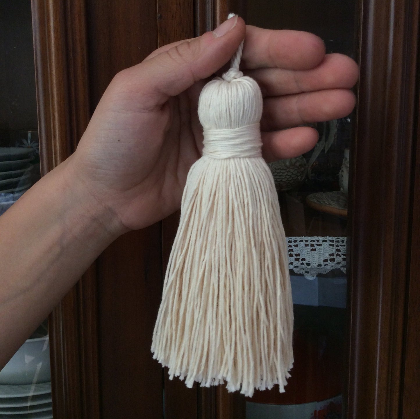 tassel, key tassel, natural linen and cotton Made in Florence home decor! new home gift.