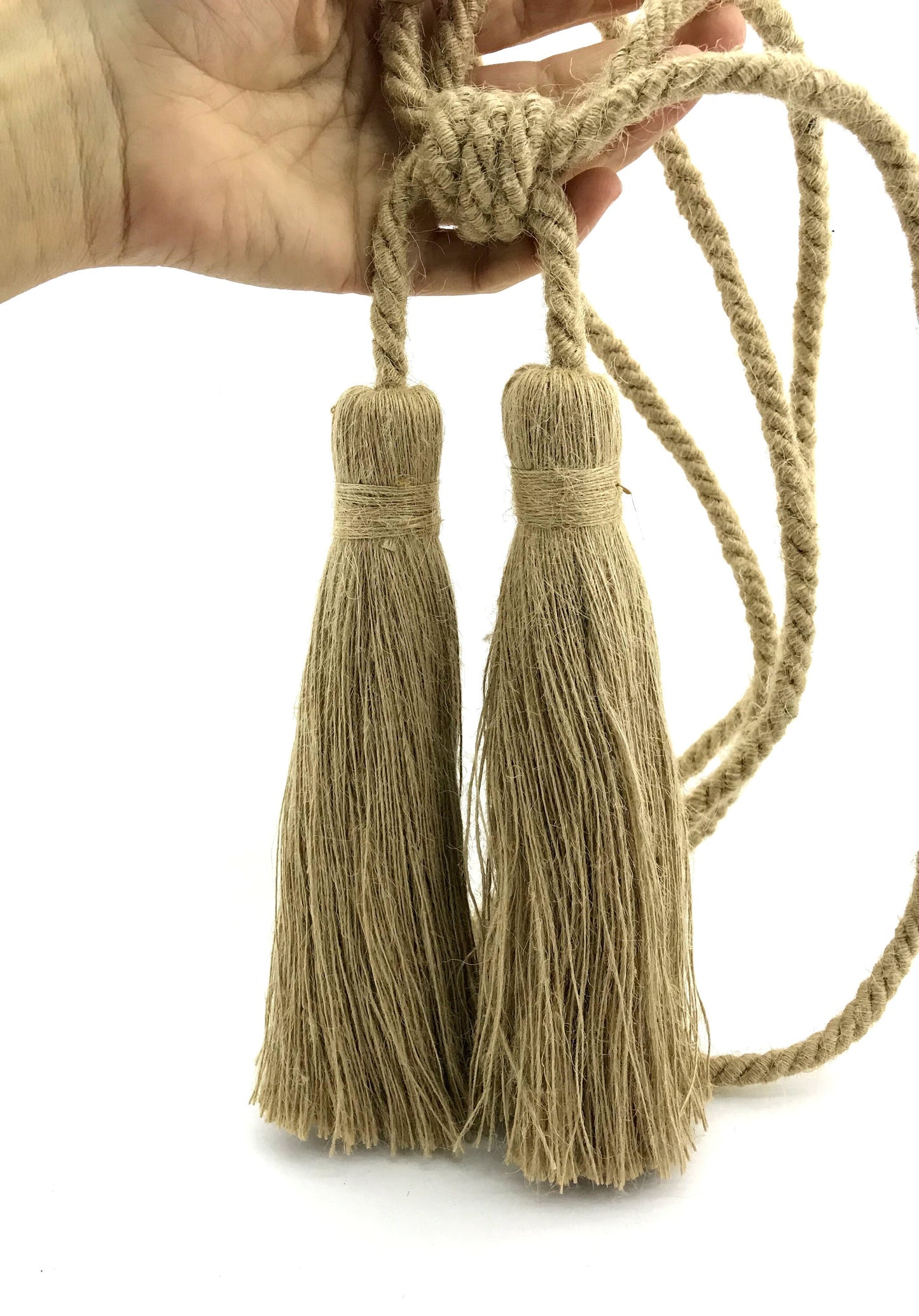 Stunning large double jute tie-back for curtains drapes drapery made in Italy