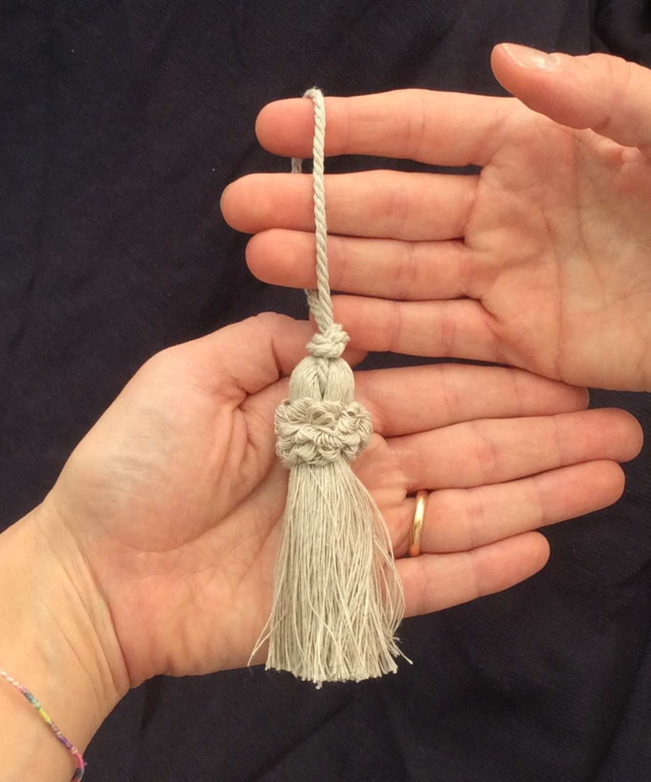Natural Fibers Key Tassel Bow 8cm - Made in Florence